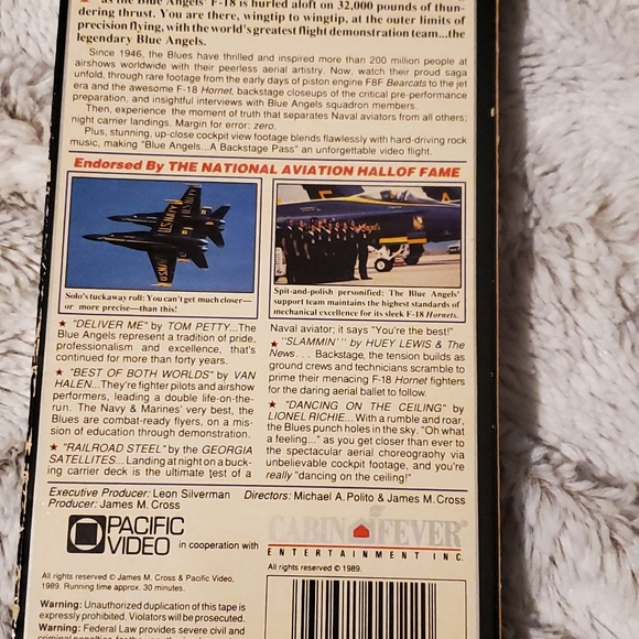 BLUE ANGELS A BACKSTAGE PASS VHS MUSIC BY TOM PETTY VAN HALEN NEW - Picture 4 of 6
